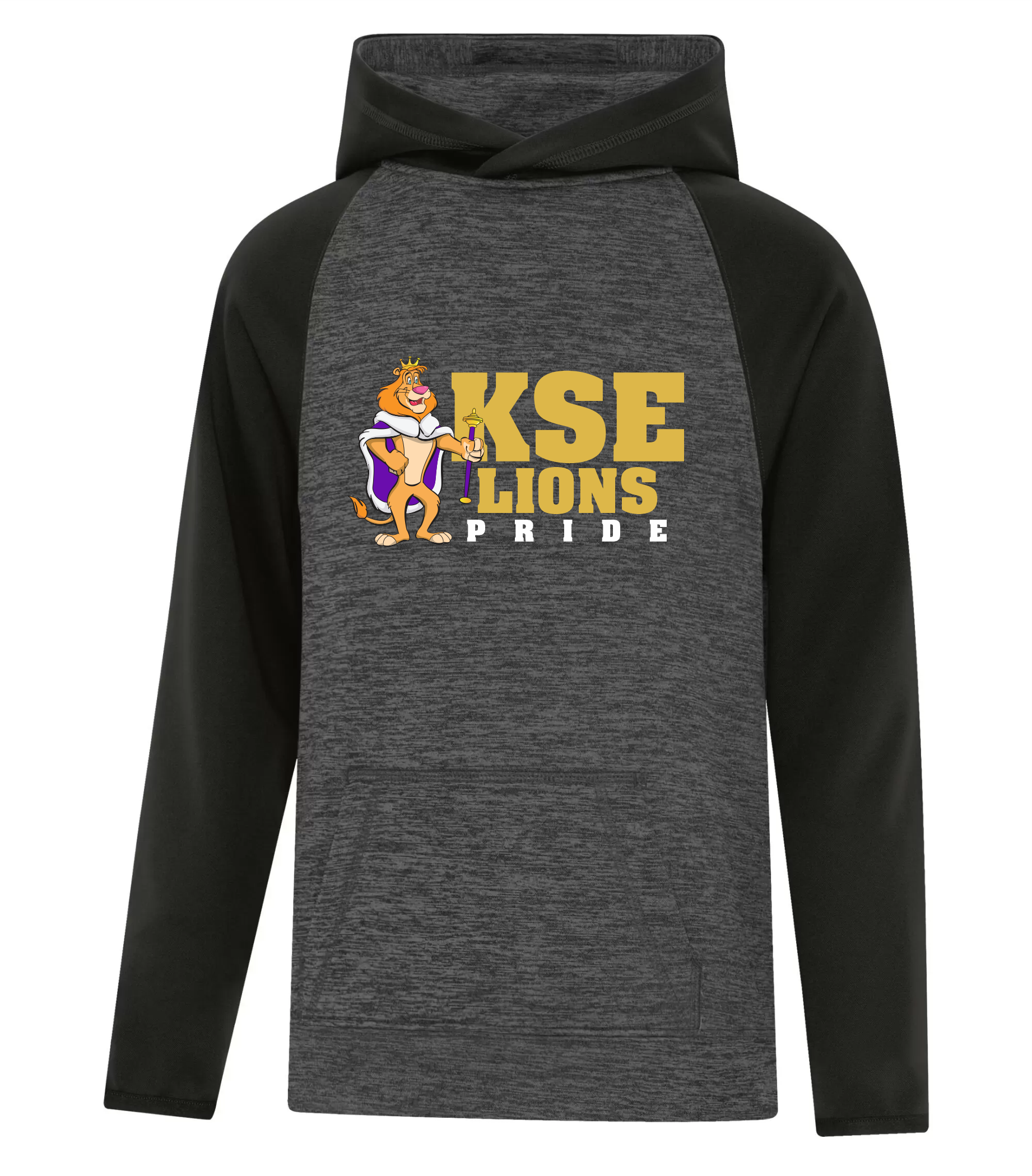 Dynamic Heather Fleece Two Tone Hoodie - Charcoal Dynamic/Black - King Street Elementary - 2025-26
