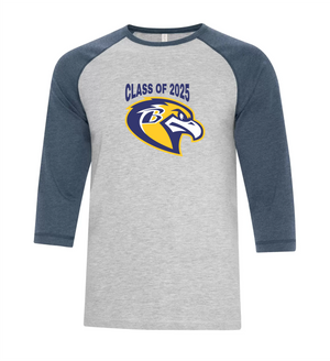 Raglan Shirt Athletic Grey/Navy Heather -PRINTED DESIGN- Blackville School 2025