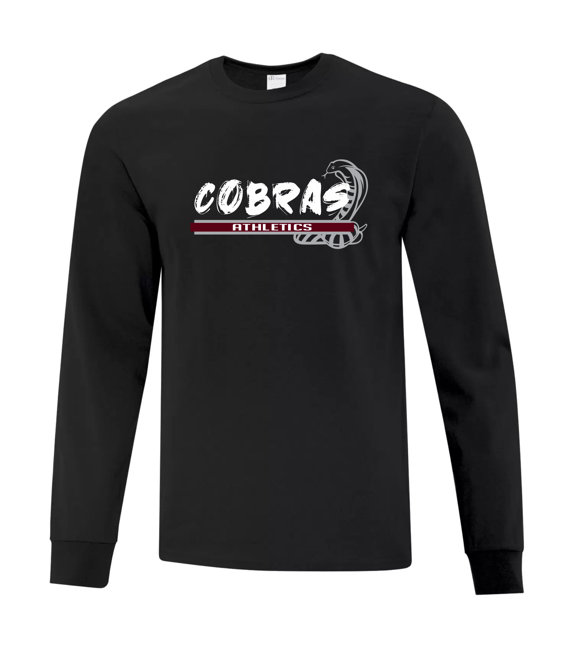 Long Sleeve Cotton T-Shirt - Black - NSER School 2024-25