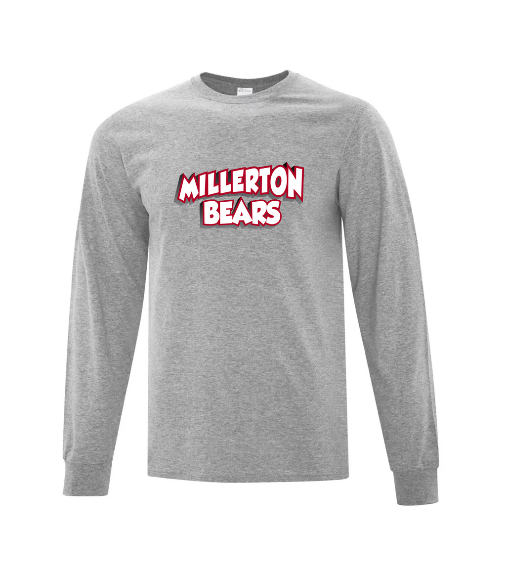Long Sleeve Cotton T-Shirt - Athletic Grey - Millerton 2025-26