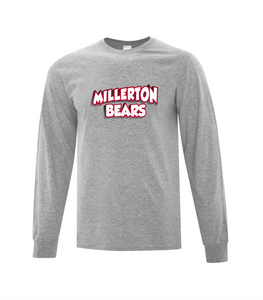 Long Sleeve Cotton T-Shirt - Athletic Grey - Millerton 2025-26