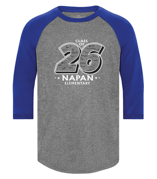 Polyester Baseball Jersey - Charcoal Heather/True Royal - Napan School 2026