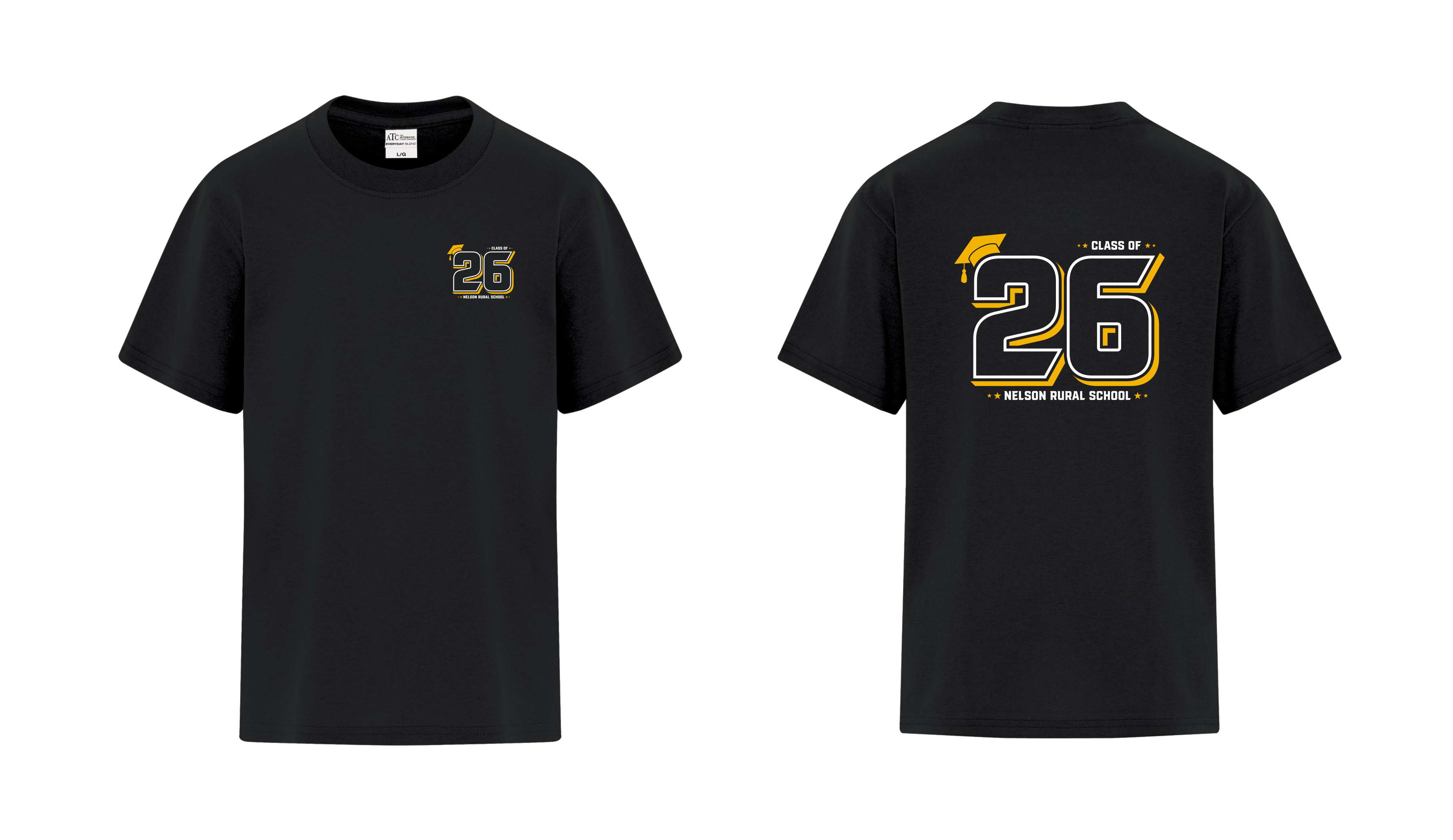 Cotton Blend Grad Tee - Black - Nelson School 2026
