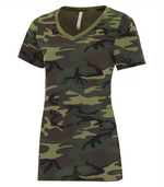 Ladies Ring Spun V-neck T-Shirt - Cotton - ATC 8001L