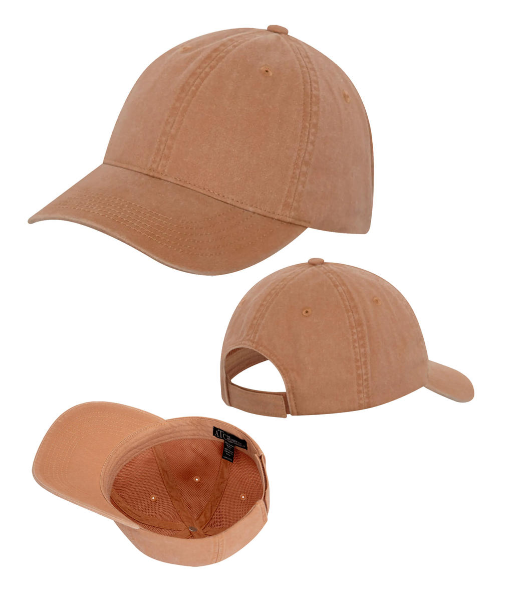 Adjustable hook and loop hat - PIGMENT DYED CAP - ATC C1321