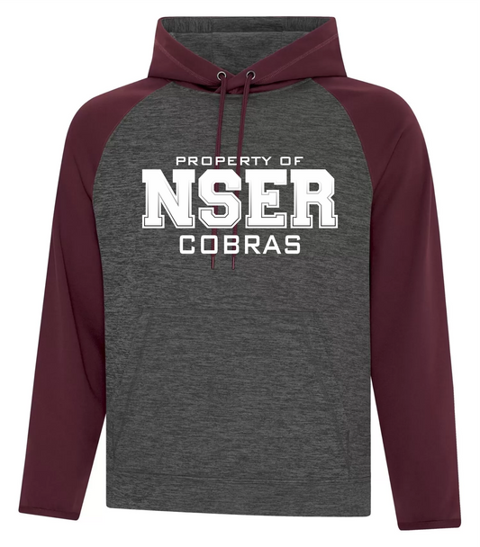 Dynamic Heather Two Tone Polyester Hoodie - NSER School 2024-25