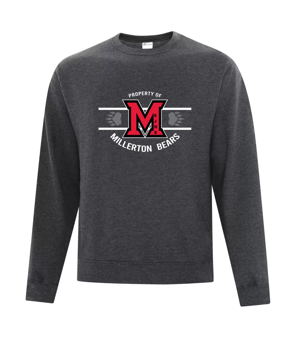 Dark Heather Grey Cotton Long Sleeve T-Shirt - Millerton School 2025-26