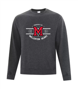 Dark Heather Grey Cotton Long Sleeve T-Shirt - Millerton School 2025-26