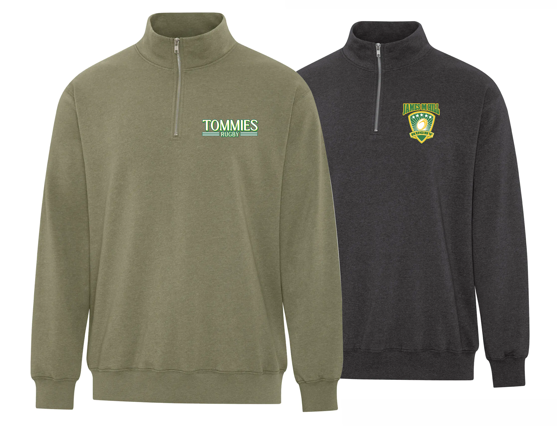 2025 JMH Ladies Rugby - Adult 1/4 ZIP Printed Sweatshirt - Earth Wash Fleece F6700