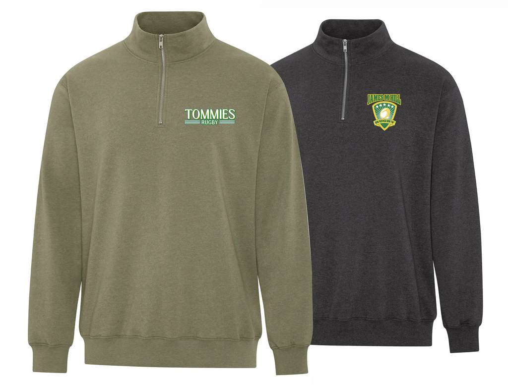 2025 JMH Ladies Rugby - Adult 1/4 ZIP Printed Sweatshirt - Earth Wash Fleece F6700