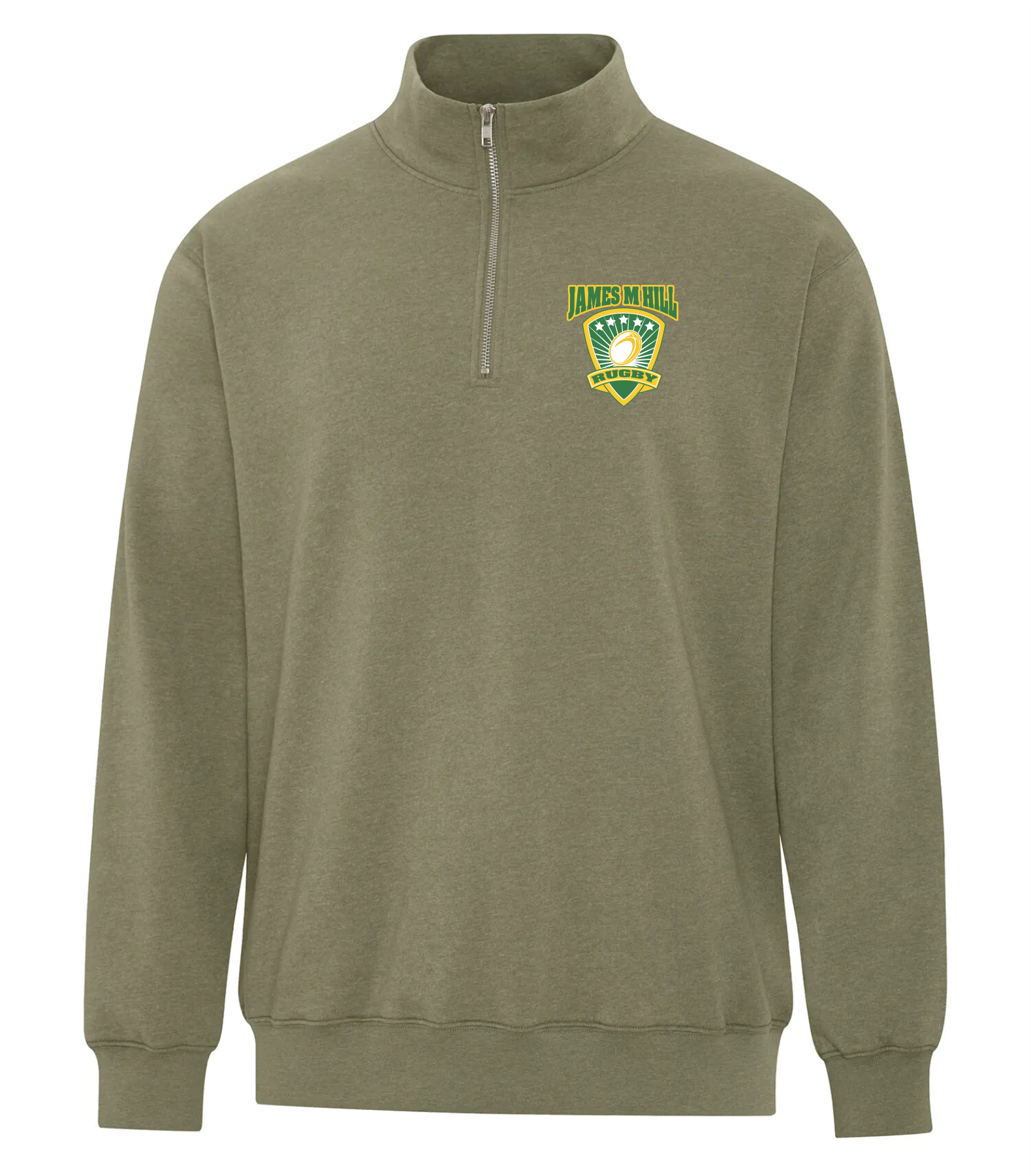2025 JMH Ladies Rugby - Adult 1/4 ZIP Printed Sweatshirt - Earth Wash Fleece F6700