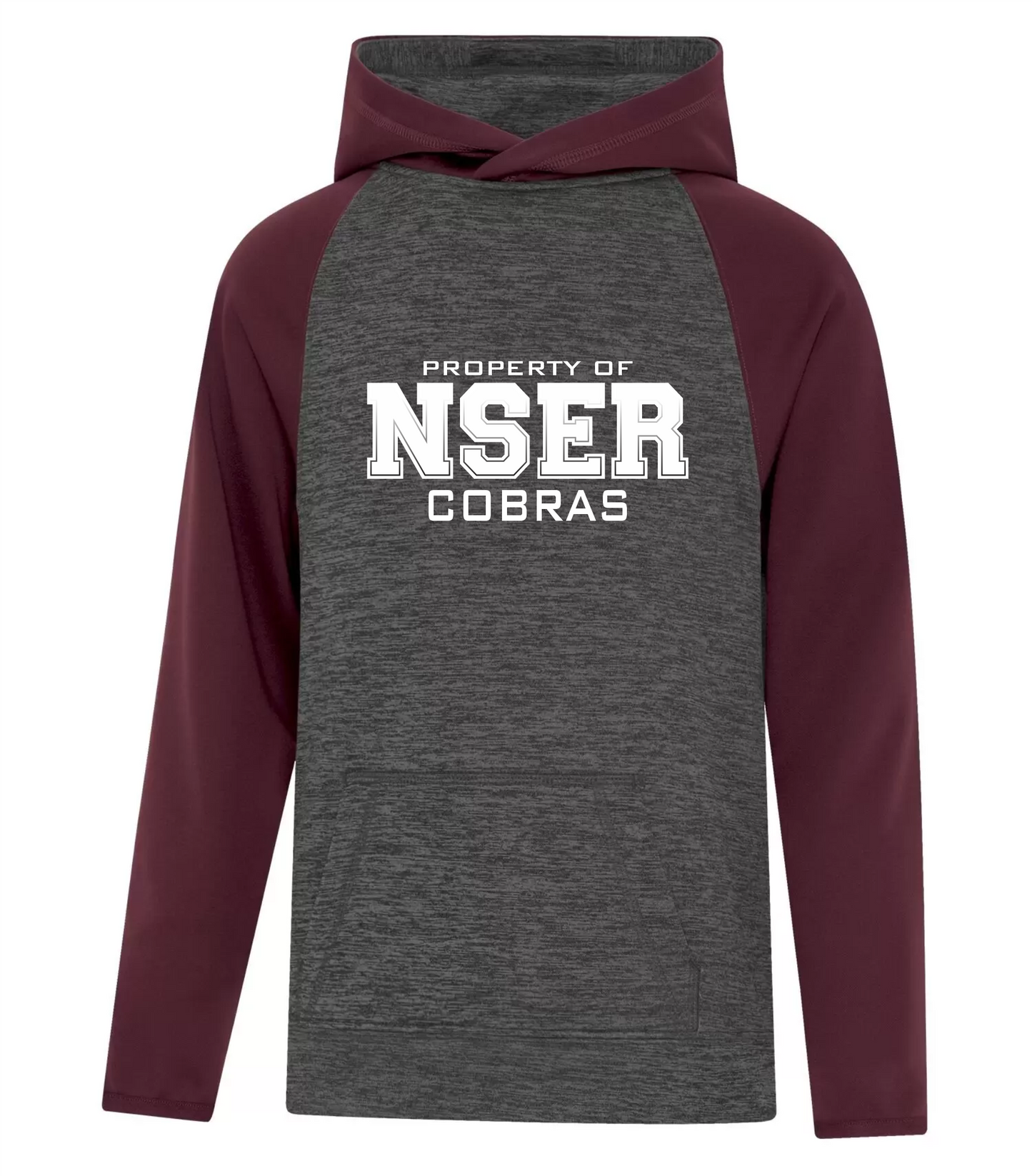 Dynamic Heather Two Tone Polyester Hoodie - NSER School 2024-25