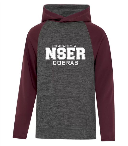 Dynamic Heather Two Tone Polyester Hoodie - NSER School 2024-25