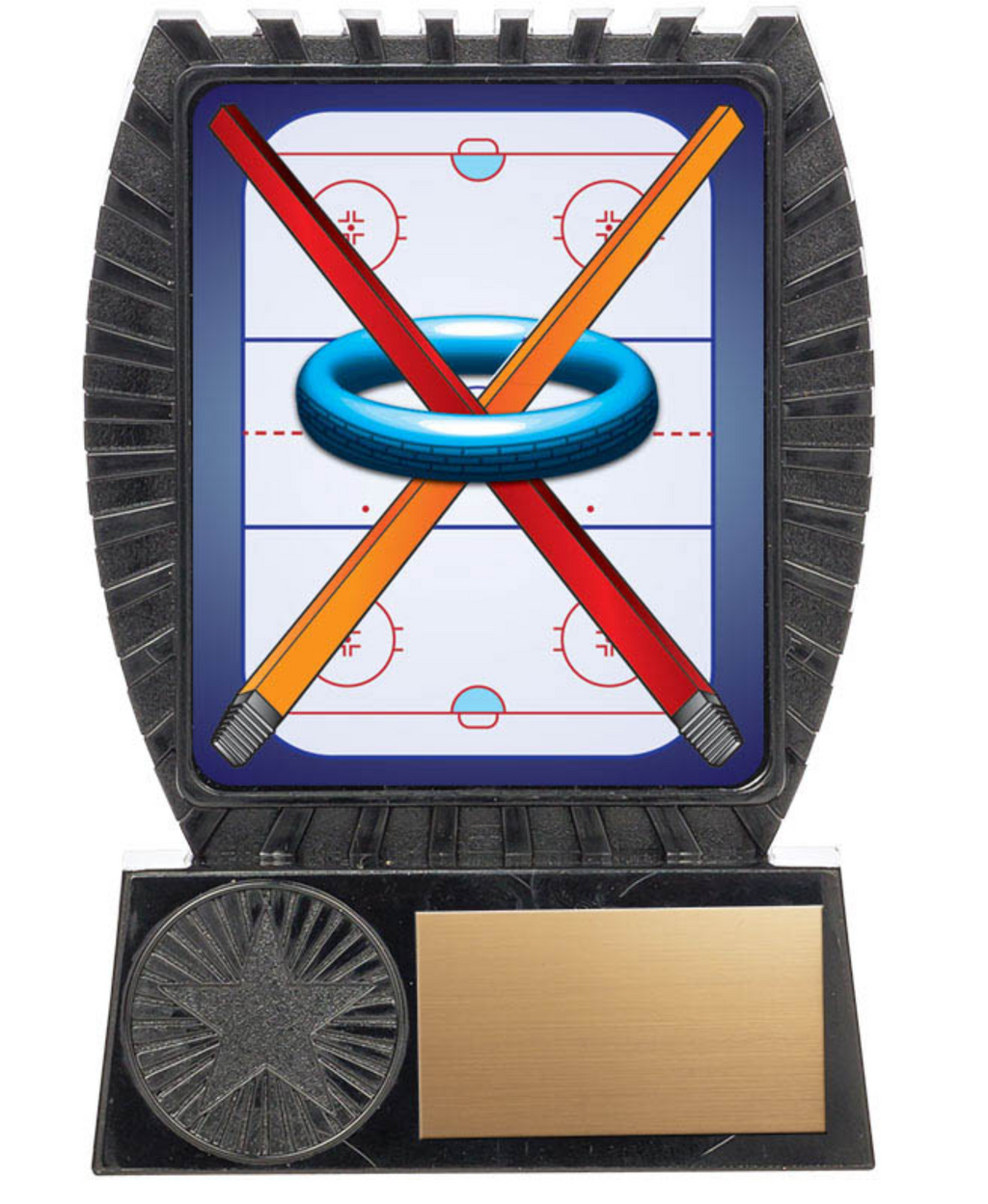 Ringette trophy - Lynx II series on Black Stand