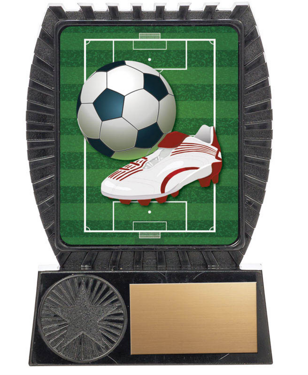Soccer trophy - Lynx II series on Black Stand