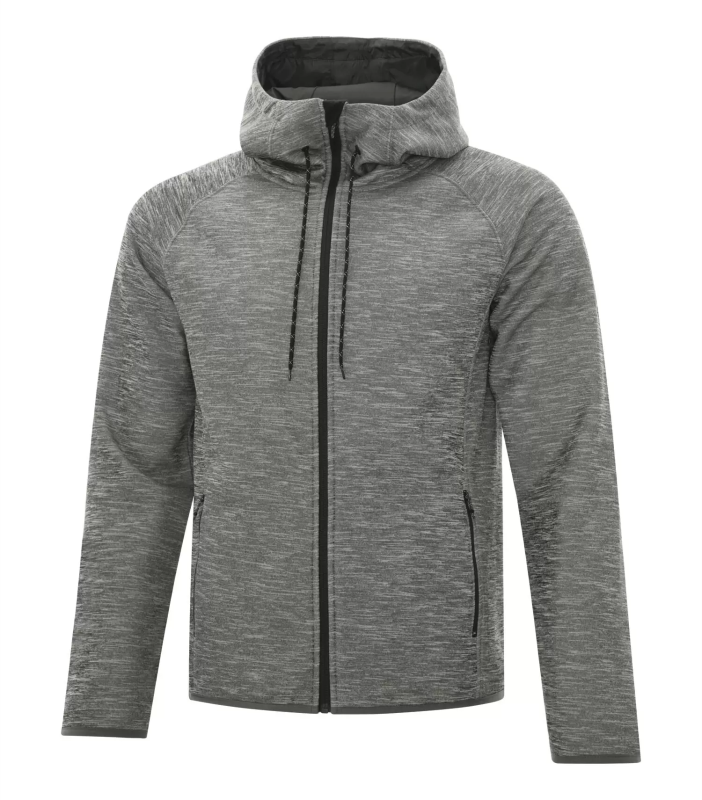 Dry Tech Water Resistant Fleece Full Zip Men’s Hooded Jacket - Dryframe DF7655