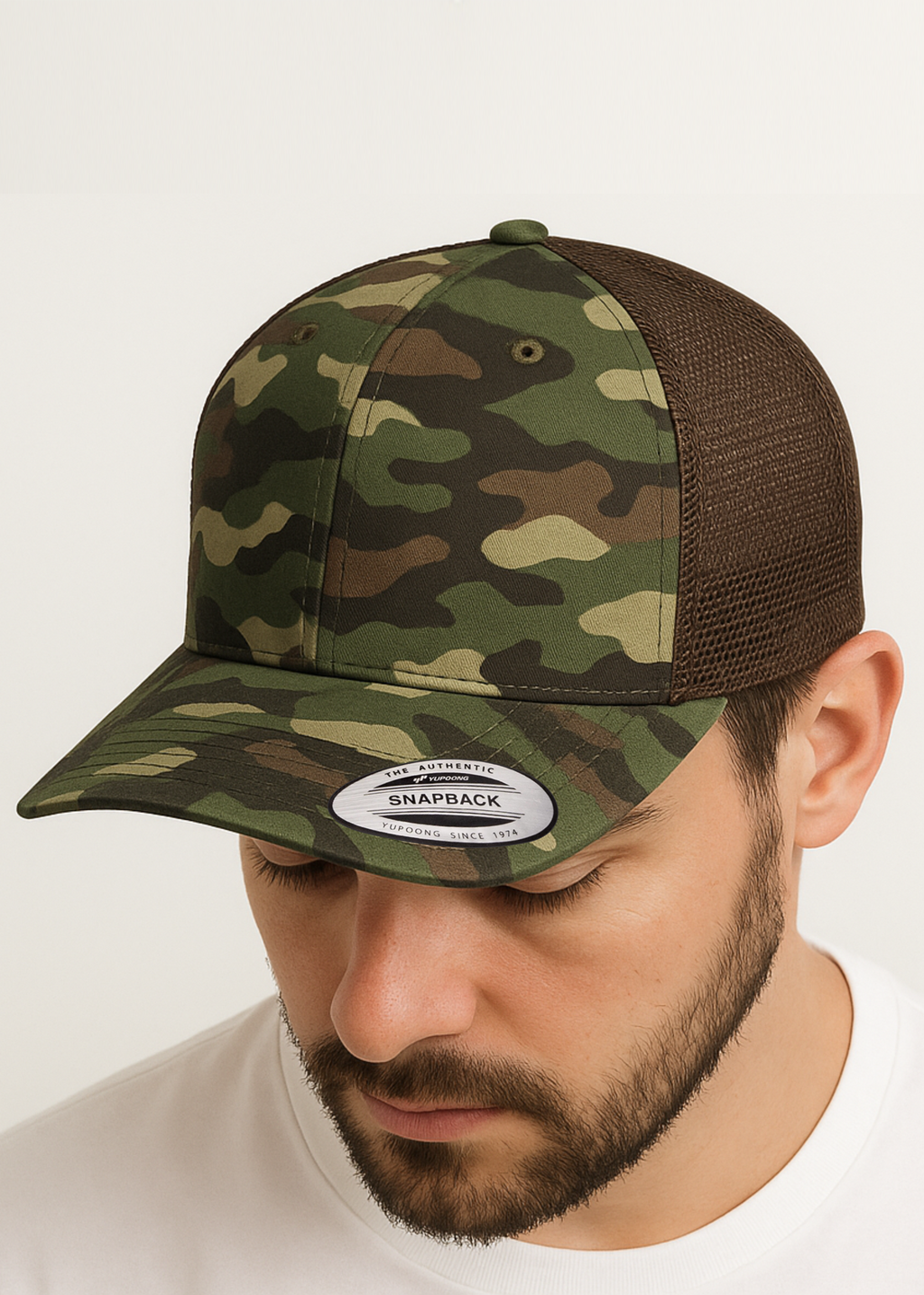 Snapback Hat - Meshback Retro Trucker Multicam - Yupoong YU6606