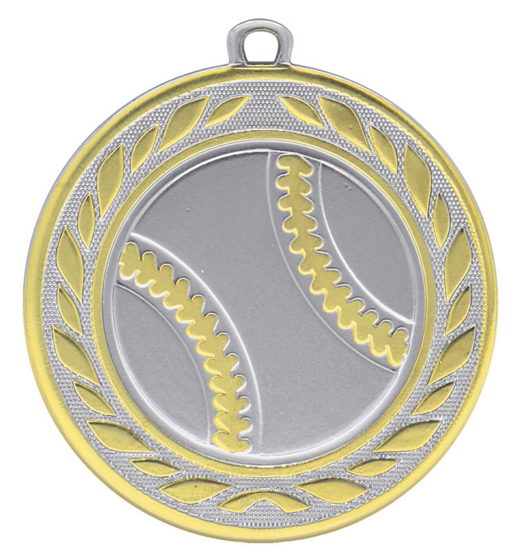 Baseball Medal 2-Tone Sport, Silver/Gold