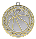 Basketball Medal 2-Tone Sport, Silver/Gold