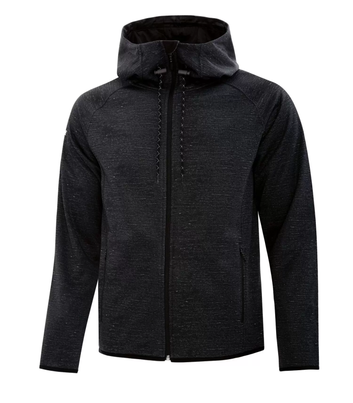 Dry Tech Water Resistant Fleece Full Zip Men’s Hooded Jacket - Dryframe DF7655