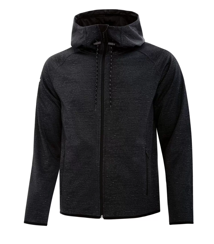 Dry Tech Water Resistant Fleece Full Zip Men's Hooded Jacket - Dryframe DF7655