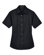 Ladies' Easy Blend Short Sleeve Twill Dress Shirt with Stain-Release -Harriton M500SW