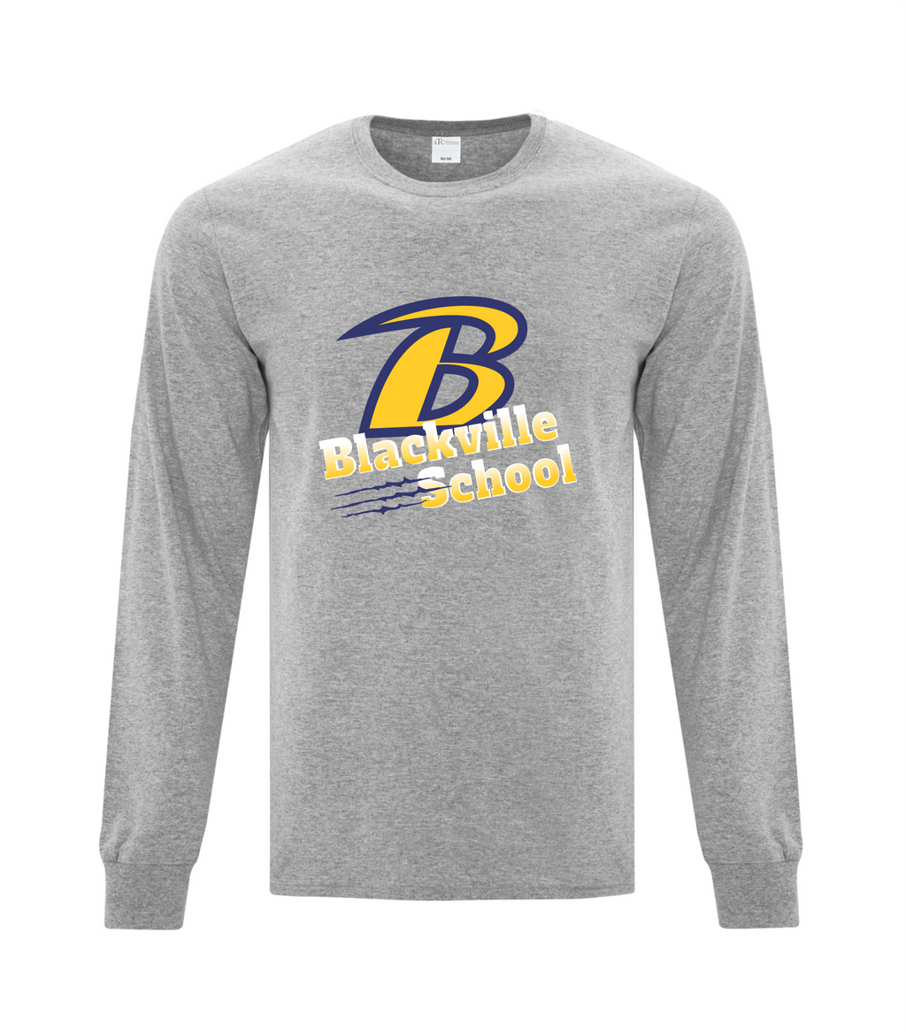 Everyday Cotton Long Sleeve Tee -Athletic Heather-  Blackville School 2025-2026