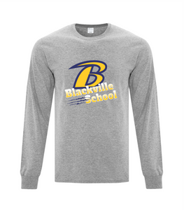Everyday Cotton Long Sleeve Tee -Athletic Heather-  Blackville School 2025-2026