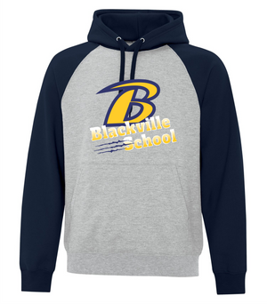 Two Tone Hoodie - Athletic Heather / Dark Navy - Blackville School 2025-26