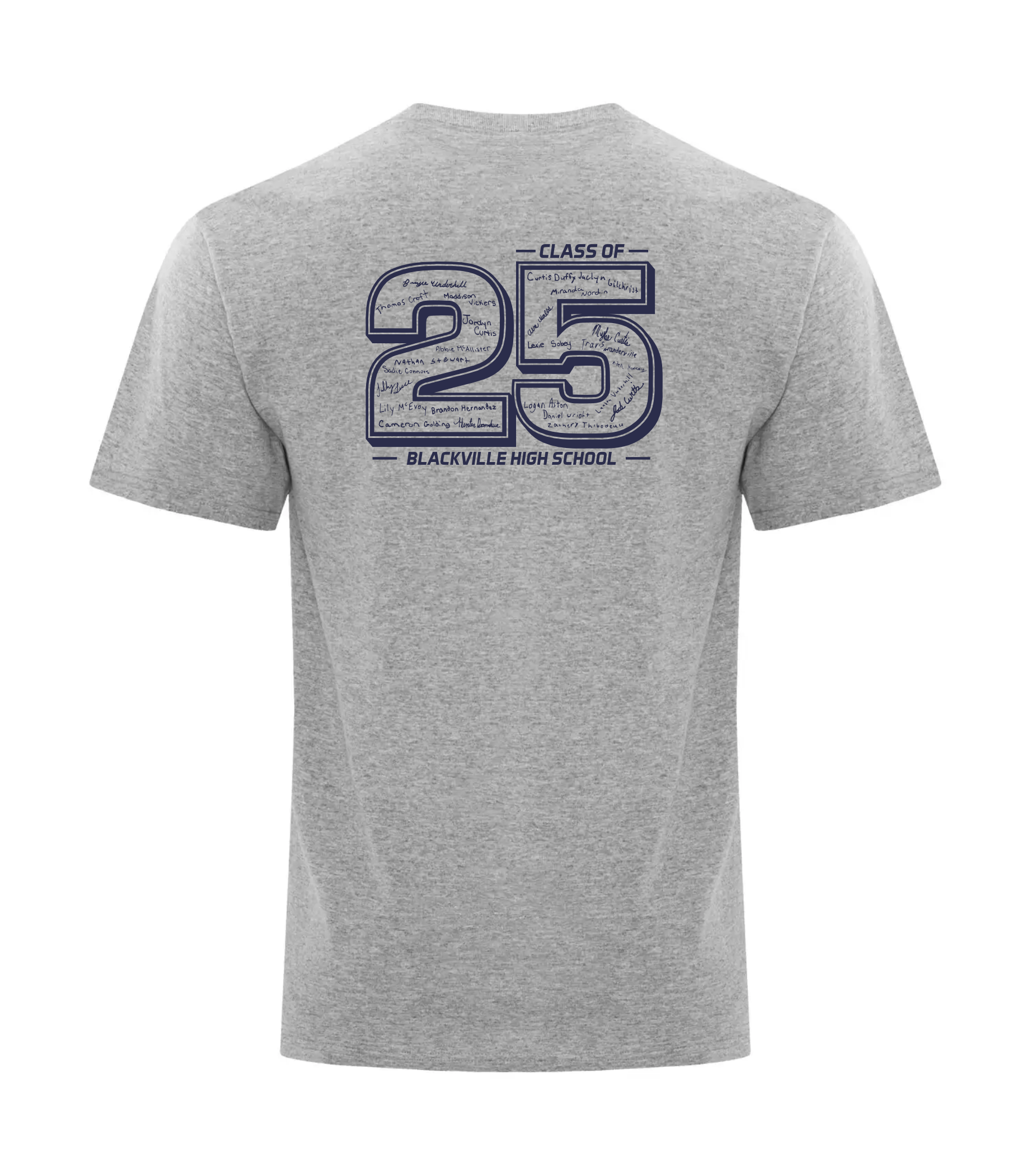 Athletic Heather T-shirt -PRINTED DESIGN- Blackville School 2025