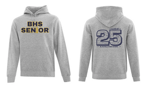 Athletic Heather Hoodie - TWILL DESIGN ON FRONT - Blackville School 2025