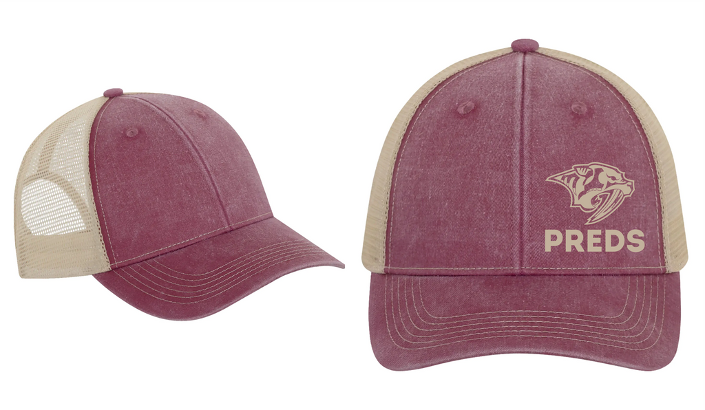 PIGMENT DYED TRUCKER CAP - Maroon-Crème - ERBSA 2025-26