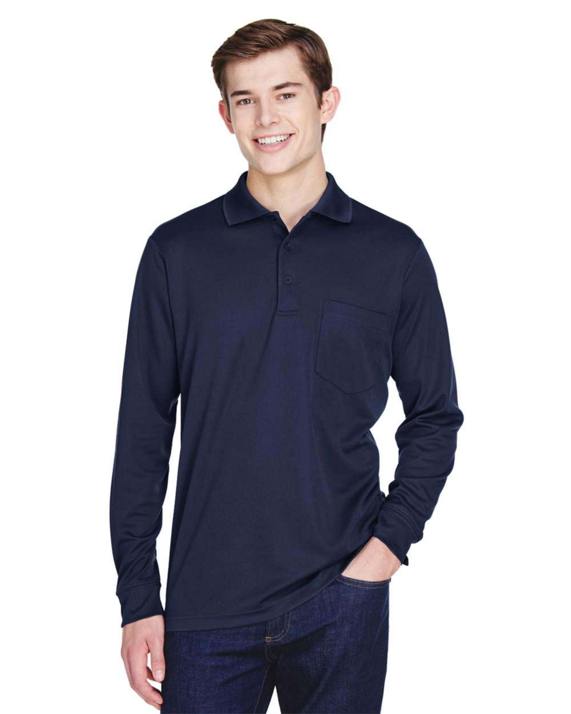 CORE365 - Men's Pinnacle Performance Long Sleeve Piqué Polo with Pocket - 88192P