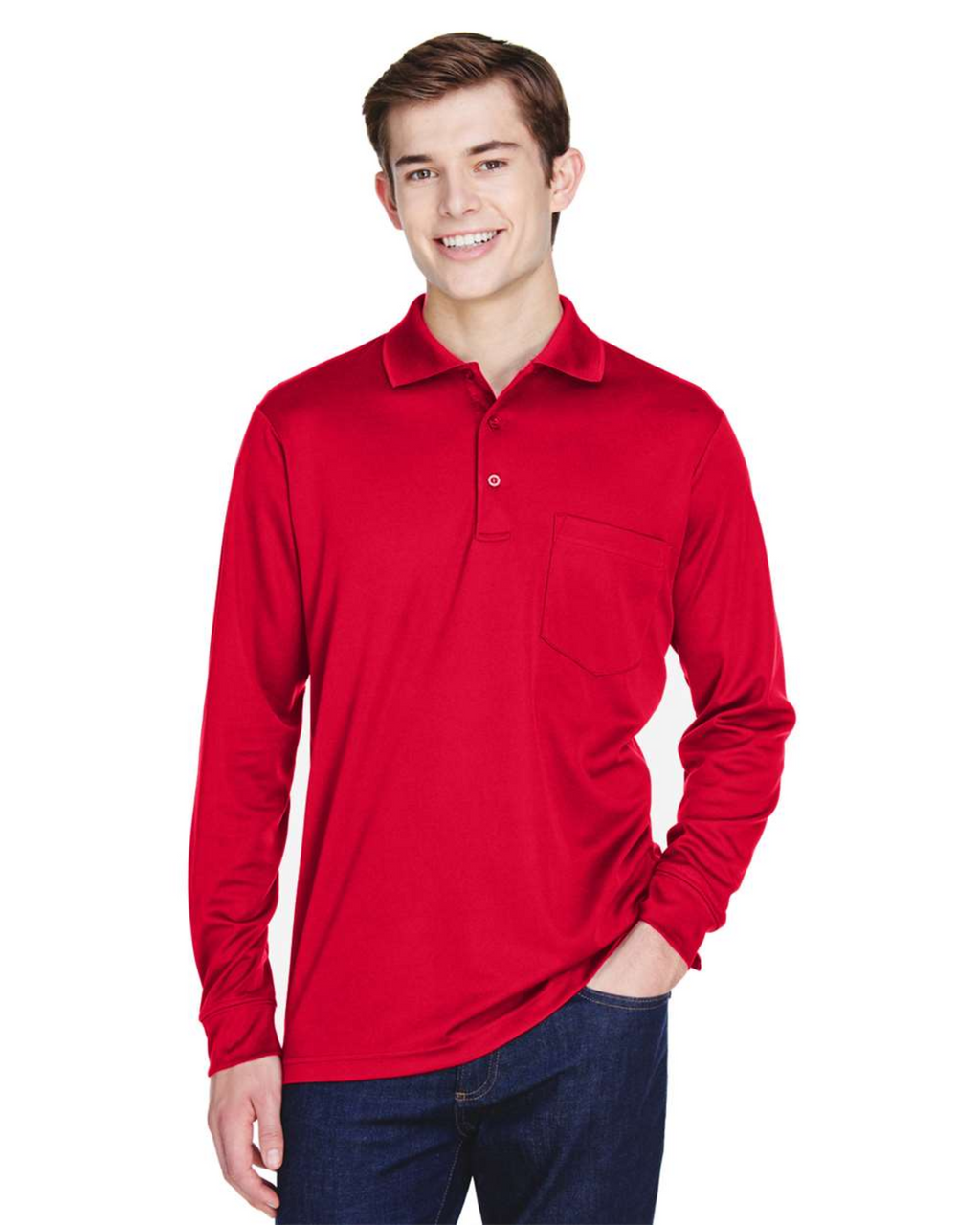 CORE365 - Men's Pinnacle Performance Long Sleeve Piqué Polo with Pocket - 88192P