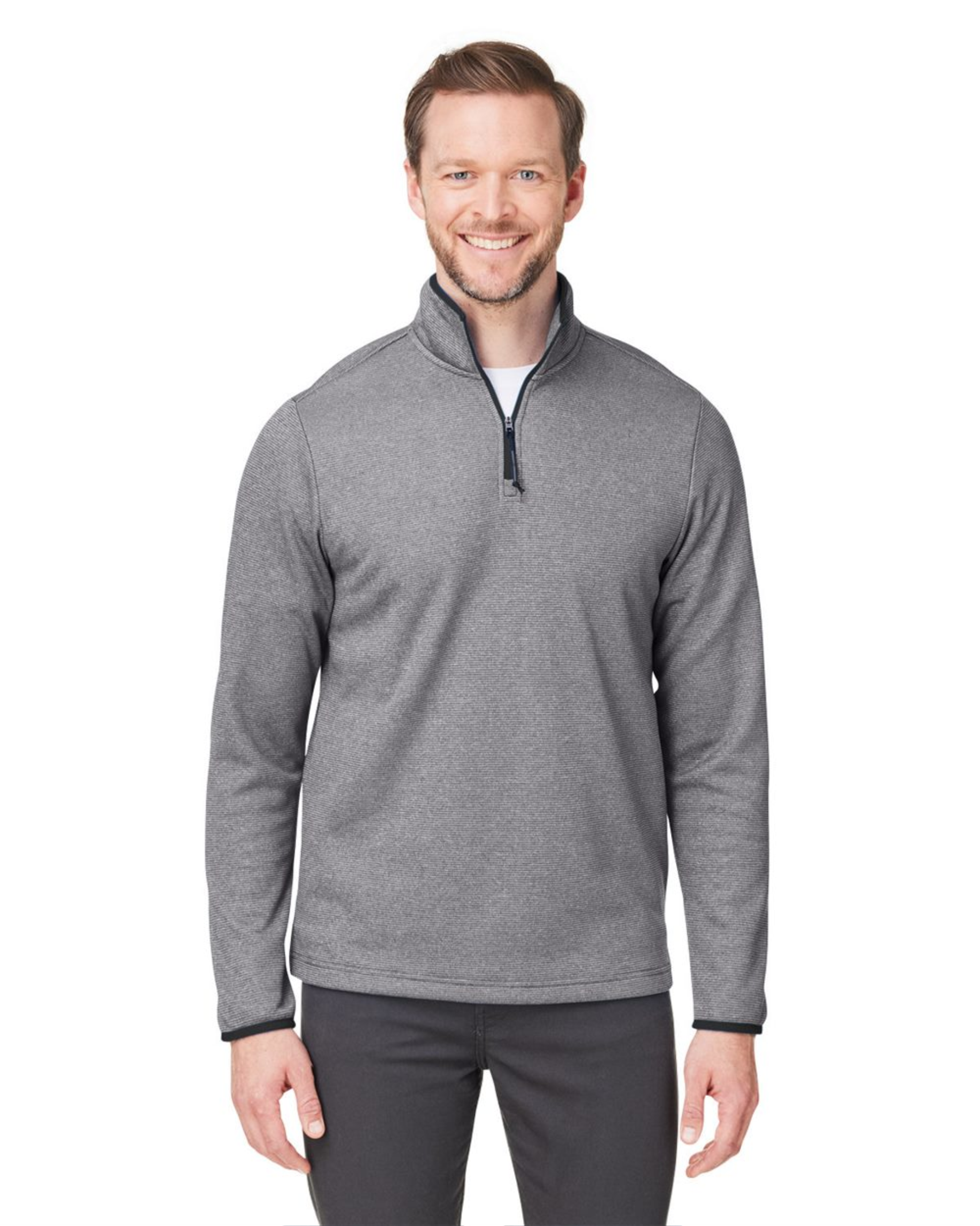 CORE365 - Men's Venture Heathered Stripe Quarter-Zip Pullover - CE73