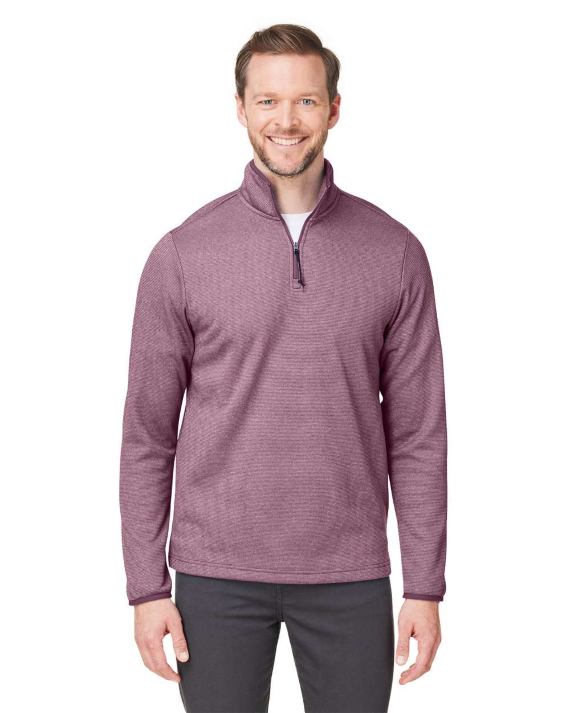 CORE365 - Men's Venture Heathered Stripe Quarter-Zip Pullover - CE73