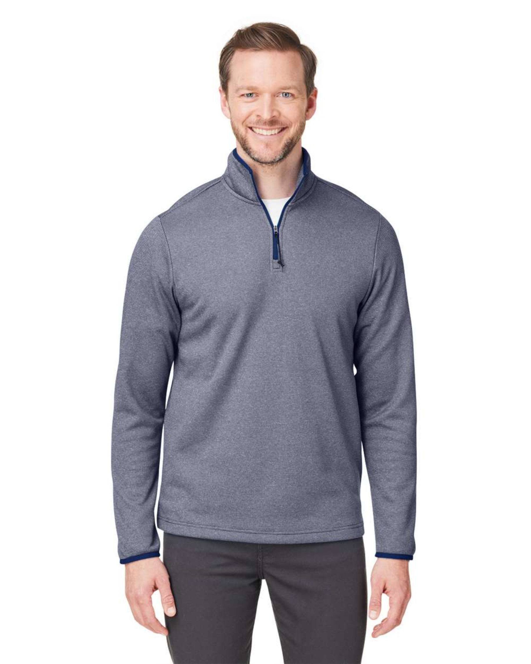 CORE365 - Men's Venture Heathered Stripe Quarter-Zip Pullover - CE73