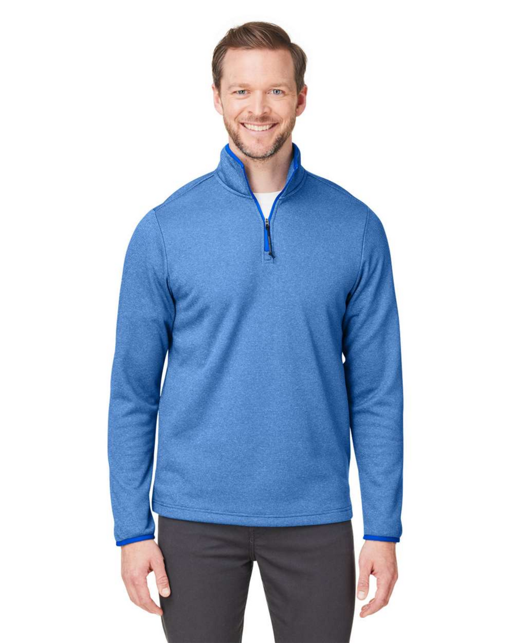 CORE365 - Men's Venture Heathered Stripe Quarter-Zip Pullover - CE73