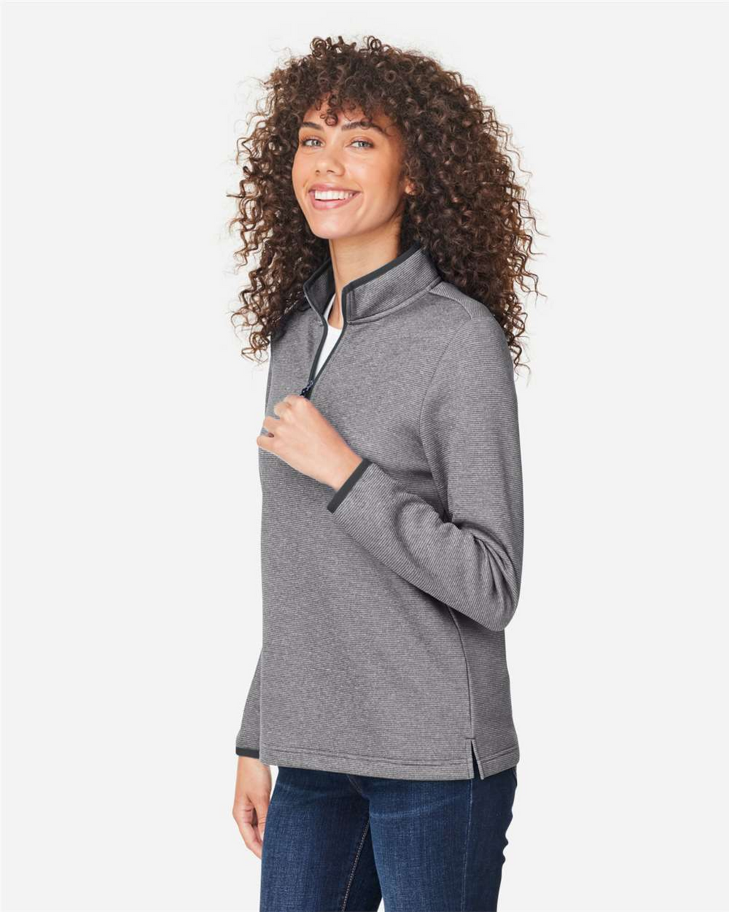 CORE365 - Women's Venture Heathered Stripe Quarter-Zip Pullover - CE73W