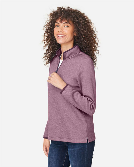 CORE365 - Women's Venture Heathered Stripe Quarter-Zip Pullover - CE73W