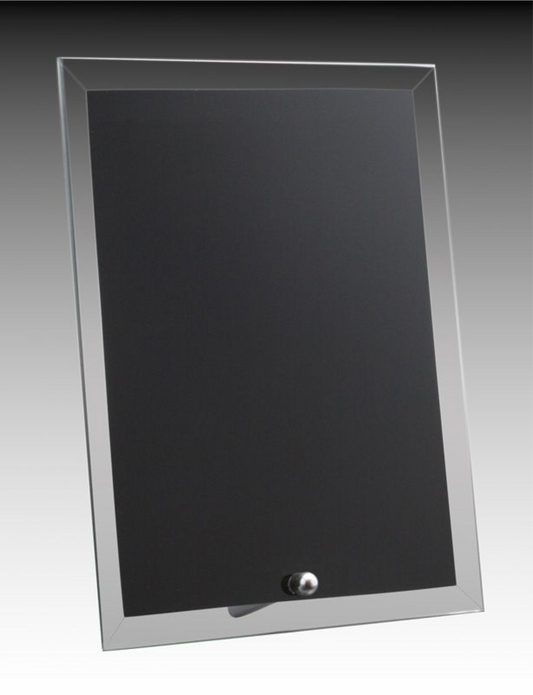 Black Reflection Series - Black Glass Plaque with Pin