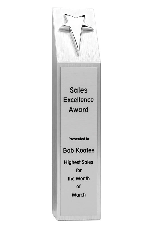 Silver Star on Aluminum Pillar 7.25’’ - Star Award DA9221