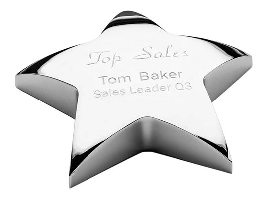 Silver Star Paperweight 4.25’’ - Star Award DA9275S