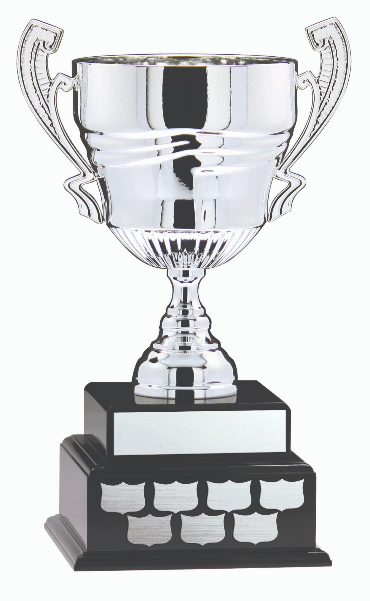 Silver with Handles on 2-Tier Black Wood Base 19’’ - Annual Cup DACB6333
