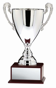 Silver Cup With Handles - Mahagony Base - Prestige Series
