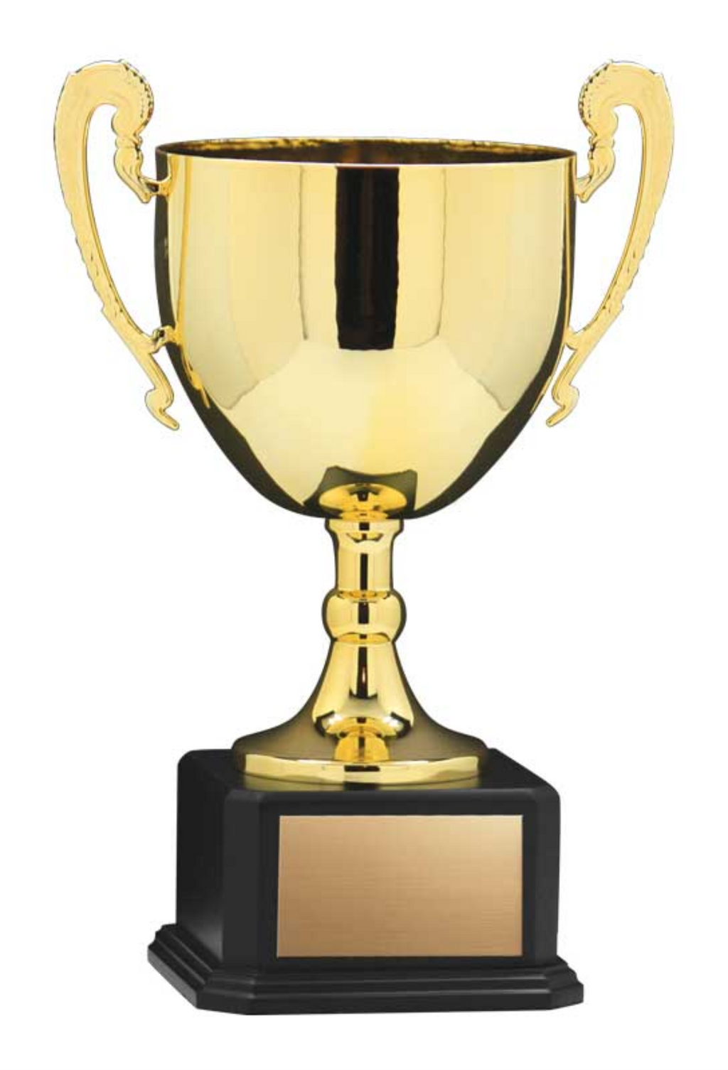 Gold Cup With Handles - Black Wood Base - Economy Series EC635