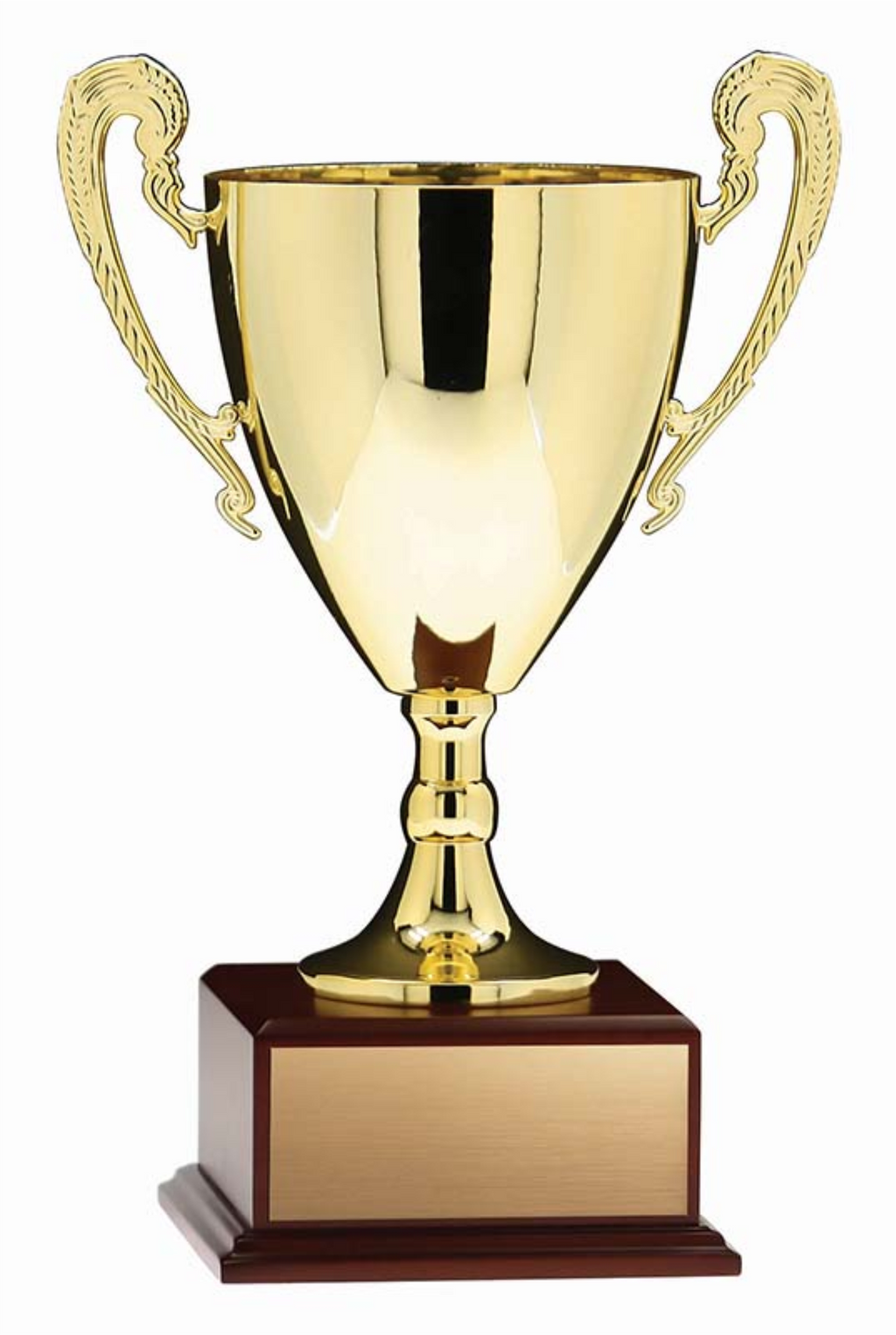 Gold Cup With Handles - Mahagony Base - Prestige Series