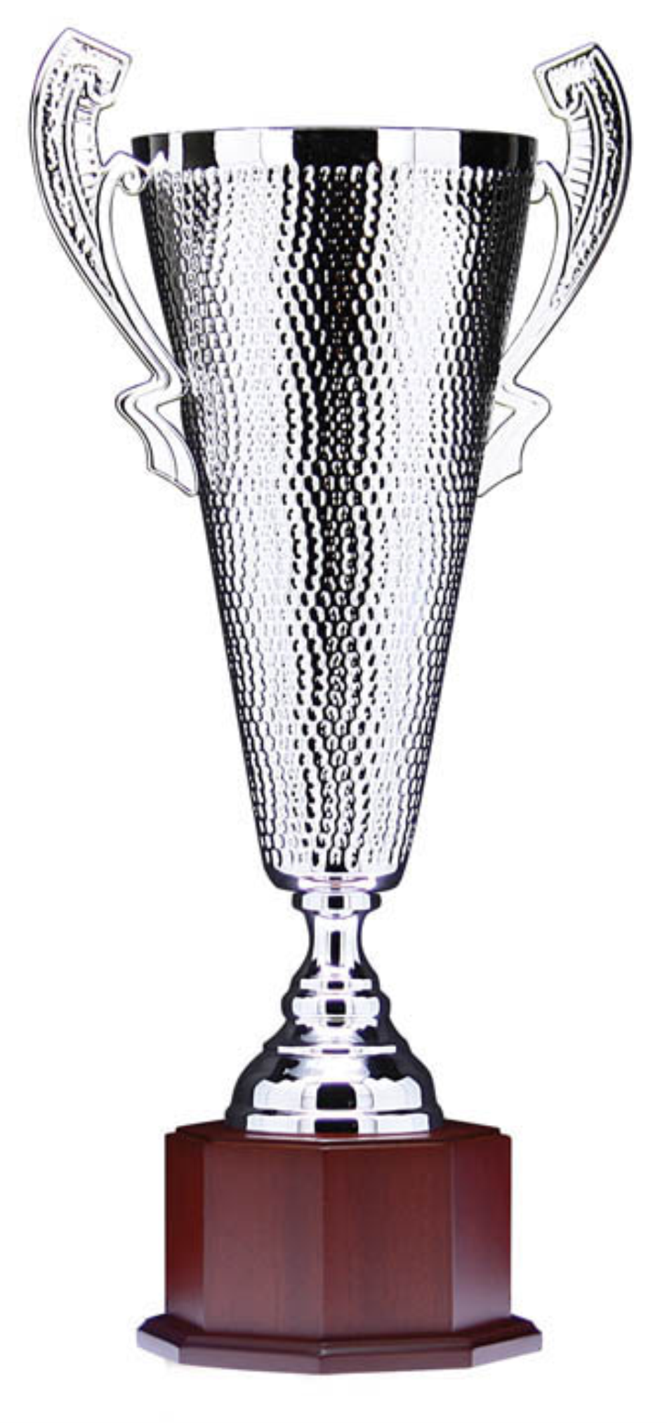 Silver Cup on Mahogany Finish Octagonal Base - Prestige Series EC724