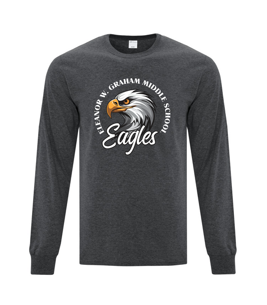 ATC Every Day Cotton Long Sleeve Tee - Dark Heather Grey - Eleanor W Graham School 2026-27