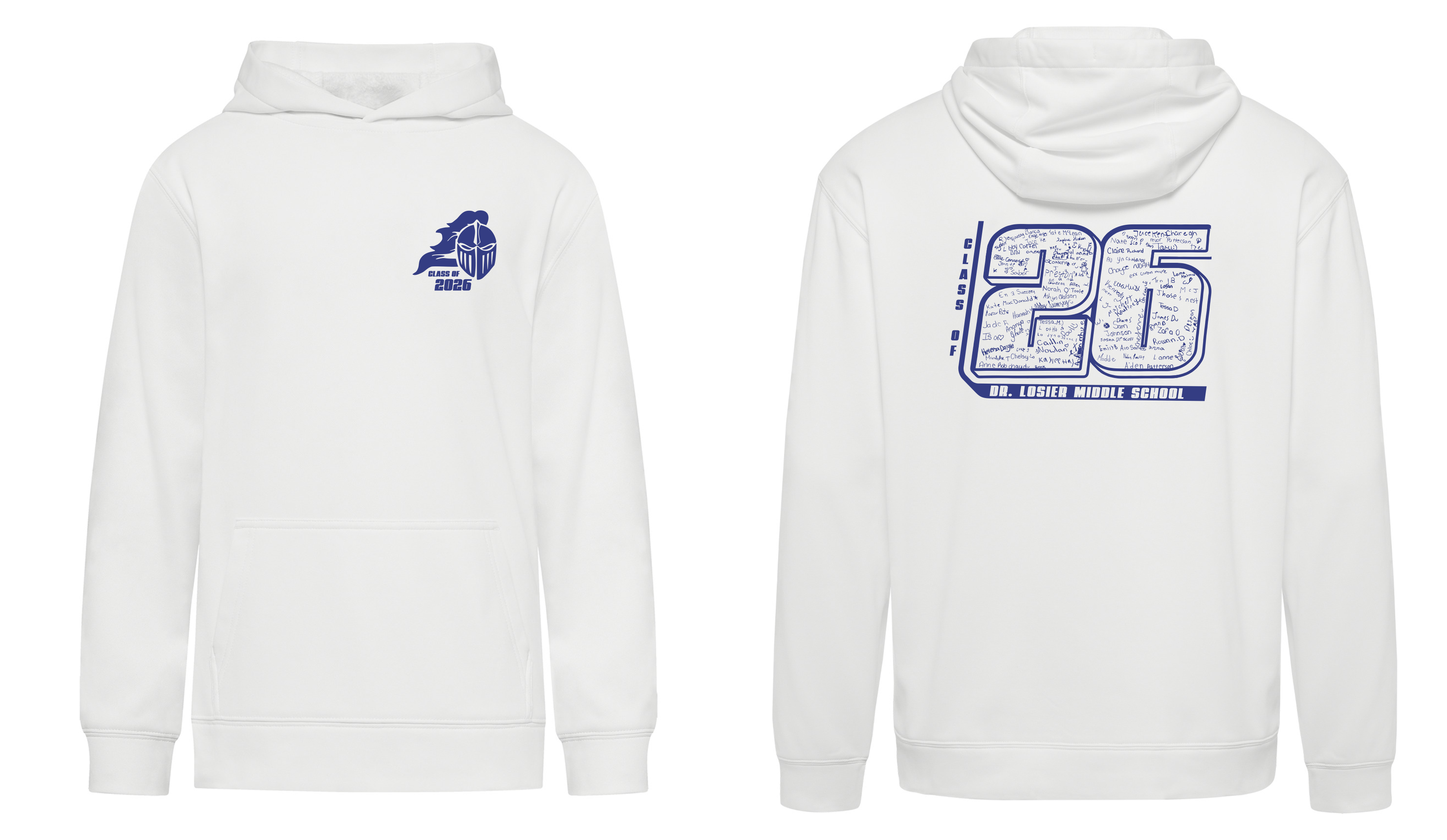 Dr. Losier School - Grad Hoodie Class of 2026 - White